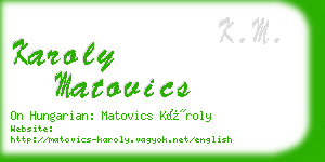 karoly matovics business card
